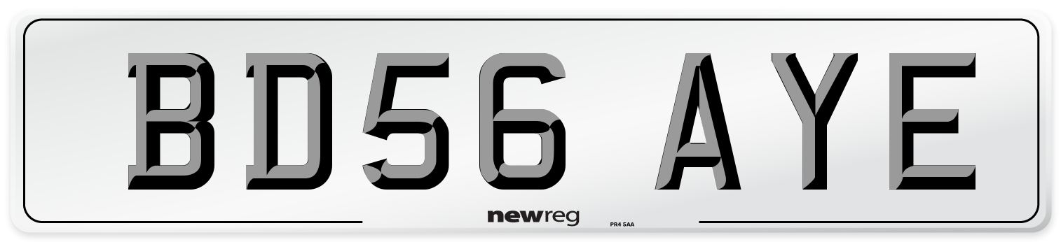 BD56 AYE Number Plate from New Reg